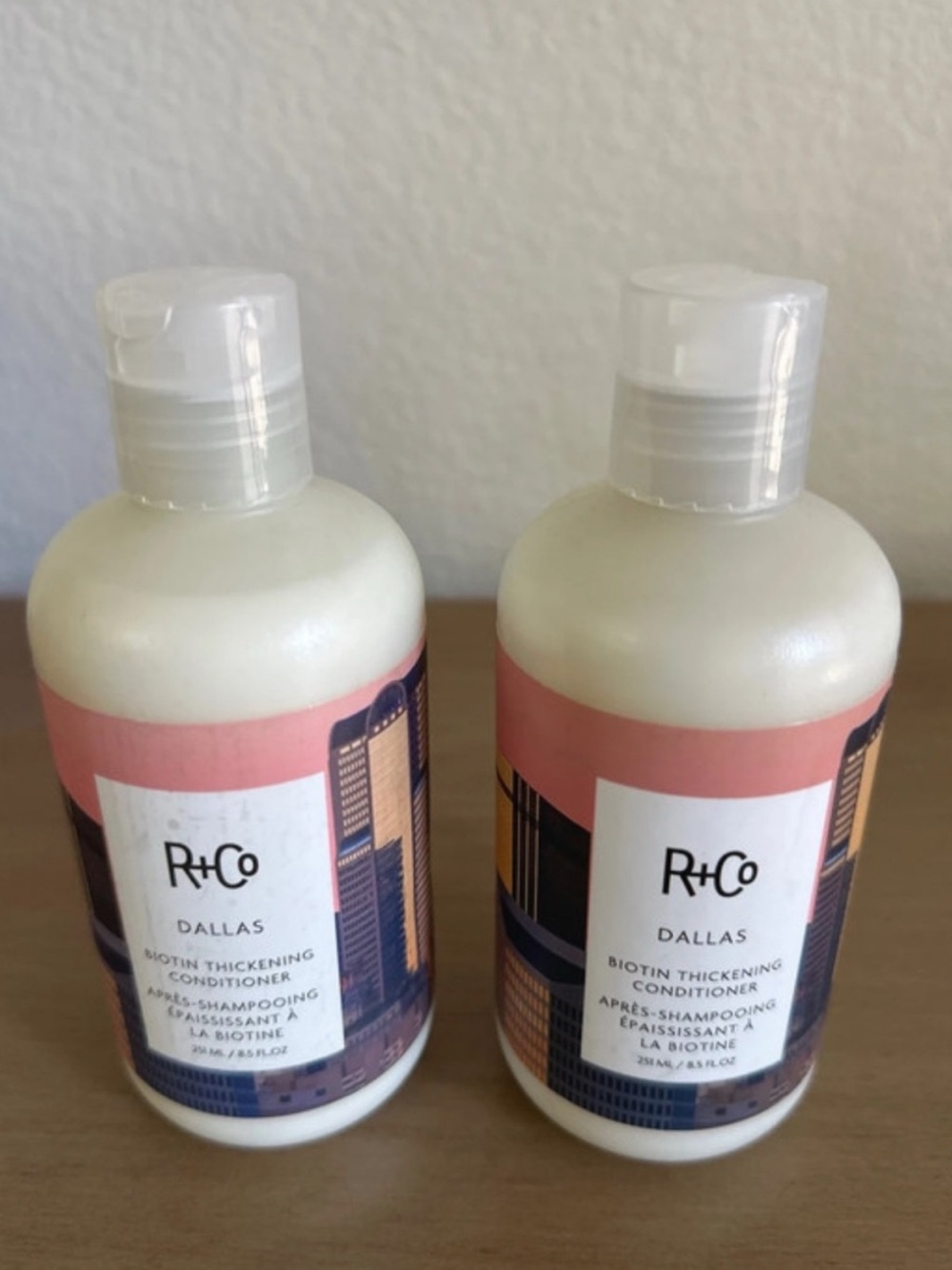 R+Co Dallas NEW set of 2 Biotin Thickening Conditioners- Pink and White Bottles